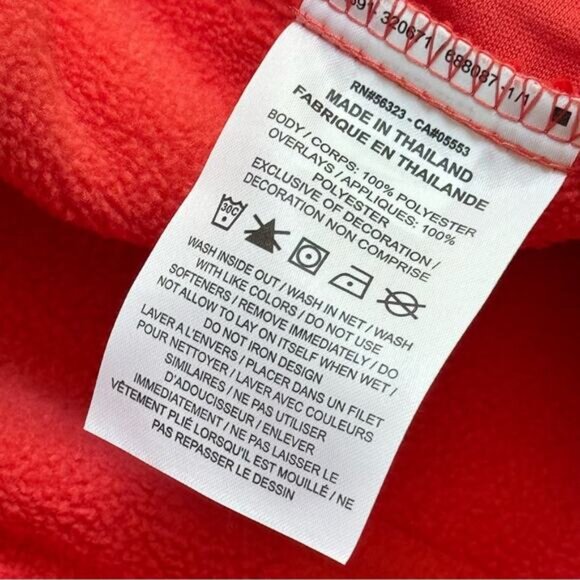 Nike Women’s Swoosh Loose Fit Red Orange Plush Fleece Barrel Leg Pants Size XL - Picture 10 of 12